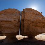 The Al Naslaa Rock formation may puzzle you to see two standing stones and flat faces are completely in natural shape.