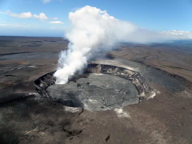 Aerial photo of Halemaumau crater in 2009 Halemaumau Crater