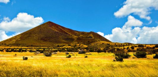 Strawberry Crater is a cinder cone volcano, more then 1,000 feet high, in the San Francisco volcanic field