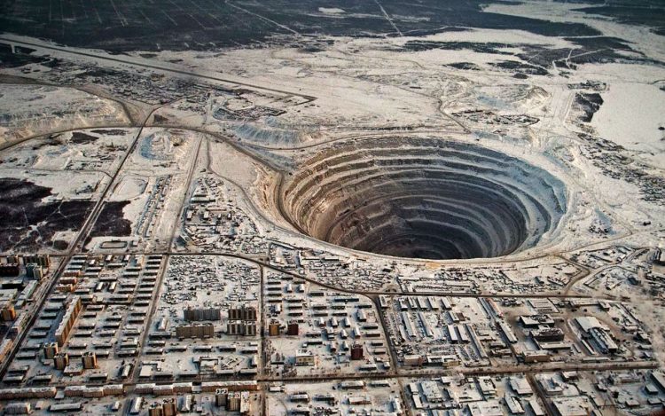 Mir Mine is actually a diamond mine located in Mirny Eastern Siberia Russia. It is also called Mirny Mine, and when it was decided to close in 2004.