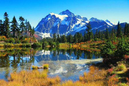 Mount Shuksan is the highest point on the three sided peak known as Summit Pyramid.