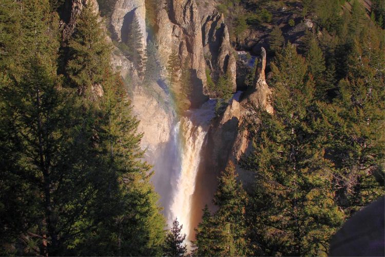 The Tower Falls and Creek Falls are located just three miles south of Roosevelt Junction on the Tower-Canyon road. 