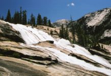 Waterwheel Falls – Yosemite National Park Moreover during the high-water season (in early summer), columns or waterwheels, of water can rise 15 to 20 feet high.