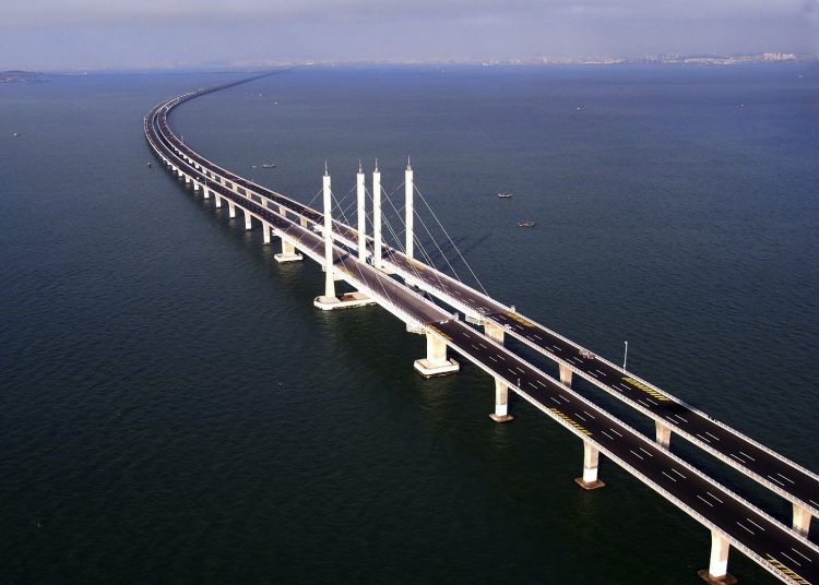 The purpose of the bridge as part of the plan to provide better connectivity between the two fast-growing industrial regions on either side of the Jiaozhou Bay.