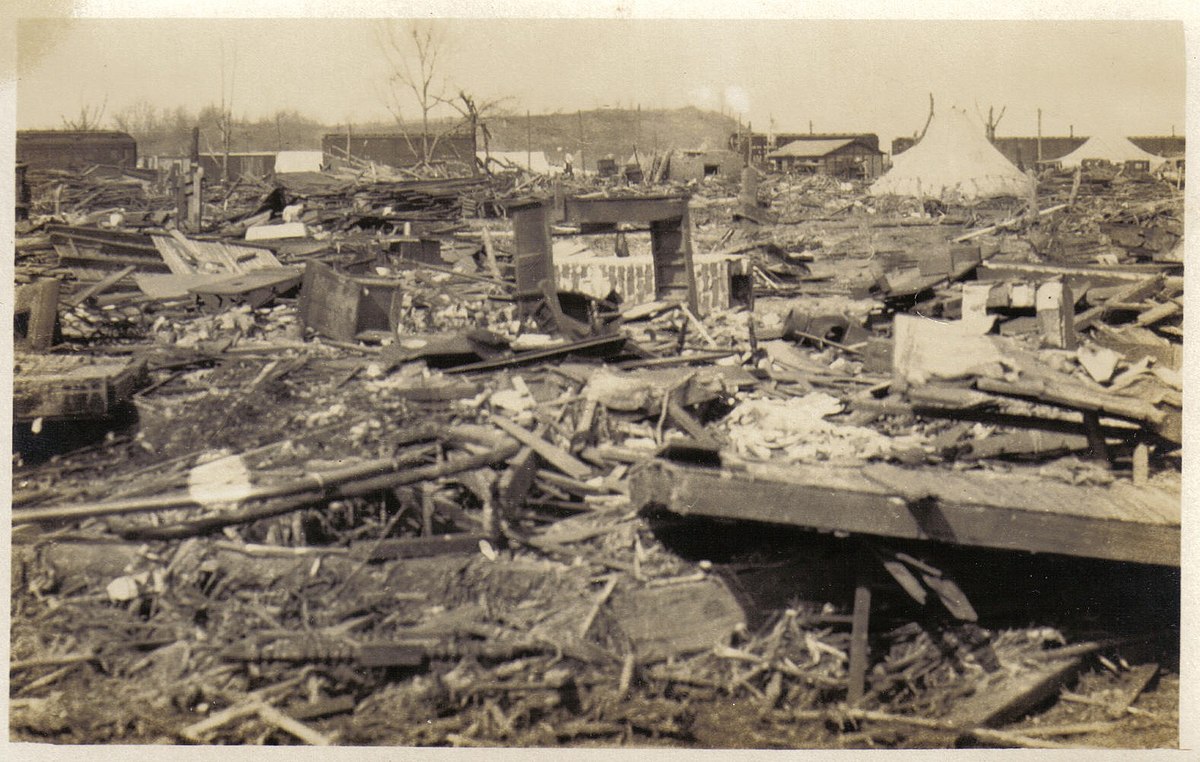 Ruins of the town of Griffin, Indiana, where 26 people were killed.