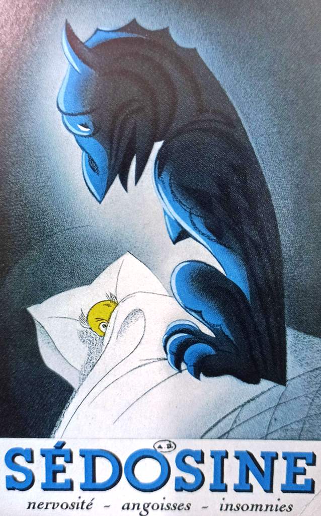 Help to Sleep - A French advertisement of 1937 for Sedosine, a sedative for the nervous system based on plant extracts. 