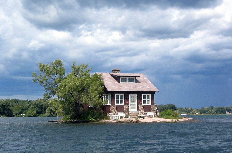 Just imagine in your dream, an island is with just enough room for a home, a beautiful greenish tree and A pair of bench chairs for the owners to lounge in the absorbing sun.