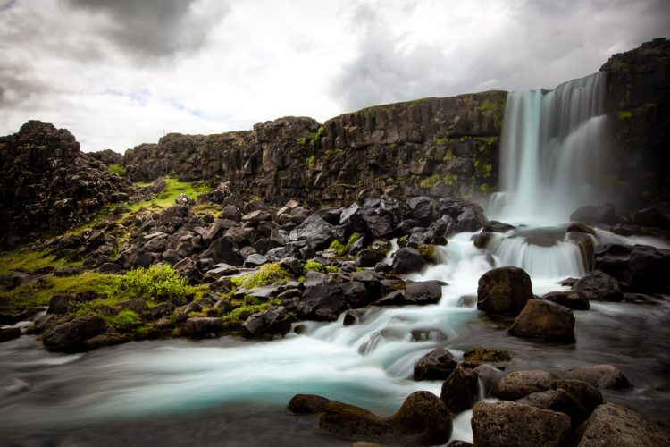 Oxararfoss (or more accurately) Öxarárfoss Waterfall Iceland is situated in Þingvellir National Park.