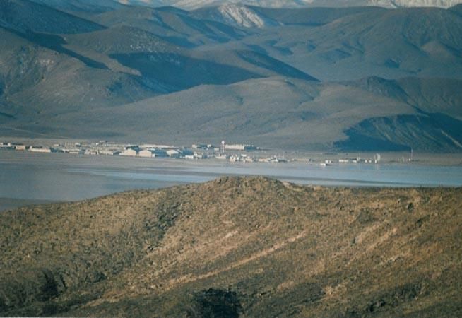Groom Lake lead and silver were discovered in the southern part of the Groom Range in 1864.