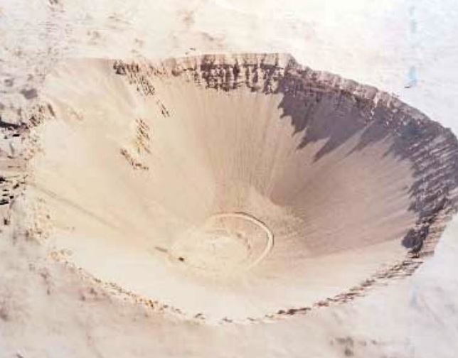Sedan Crater shortly after the 1962 detonation