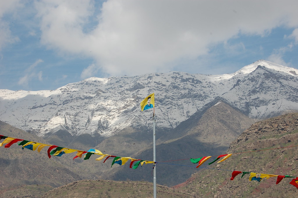 The Qandil Mountains sprawling several high summits, a clutter of interlocking peaks