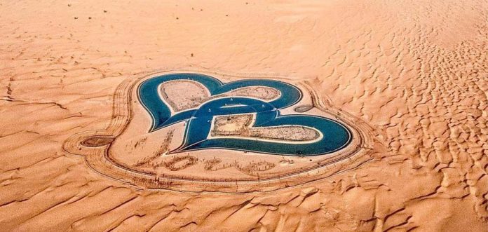 In the middle of huge Al Salam the desert region of Dubai, you may relish your time romantically at Dubai Love Lake.