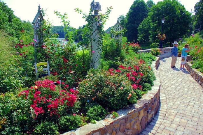 The flowering pedestrian bridge is regarded as one of the most scenic and relaxing walks in Western North Carolina.