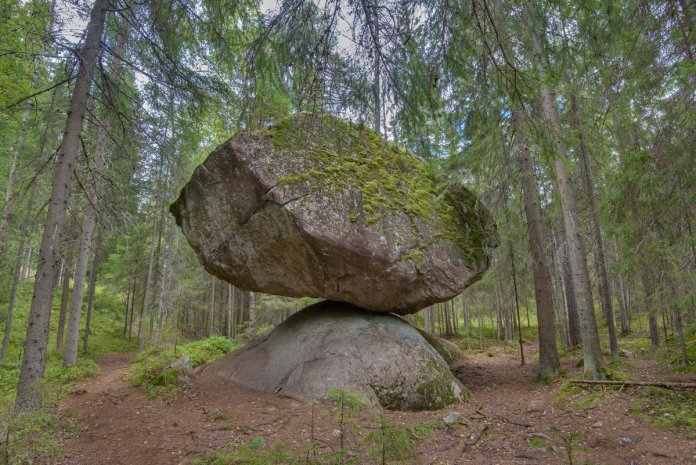 Researchers believe this is not the first discovery of the strange balancing rock seemingly smooth, curved mound.