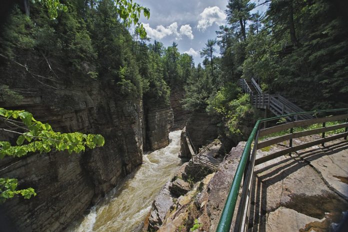 Ausable Chasm in New York was formed 500 million years ago when this area was covered in sand dunes.