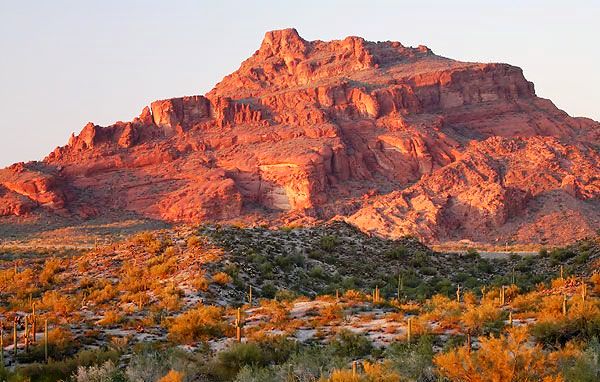 The slopes of this Red Mountain Arizona are covered with loose ash that can be difficult to climb, but there are also some rocks you could use for your footing. 