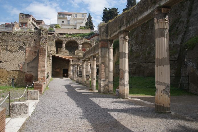 HERCULANEUM, WHICH NEIGHBORS POMPEII, was destroyed in the same volcanic eruption in A.D. 79.