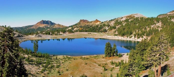 Lassen Volcanic National Park is 45 miles east of Redding, and 48 miles east of Red Bluff.