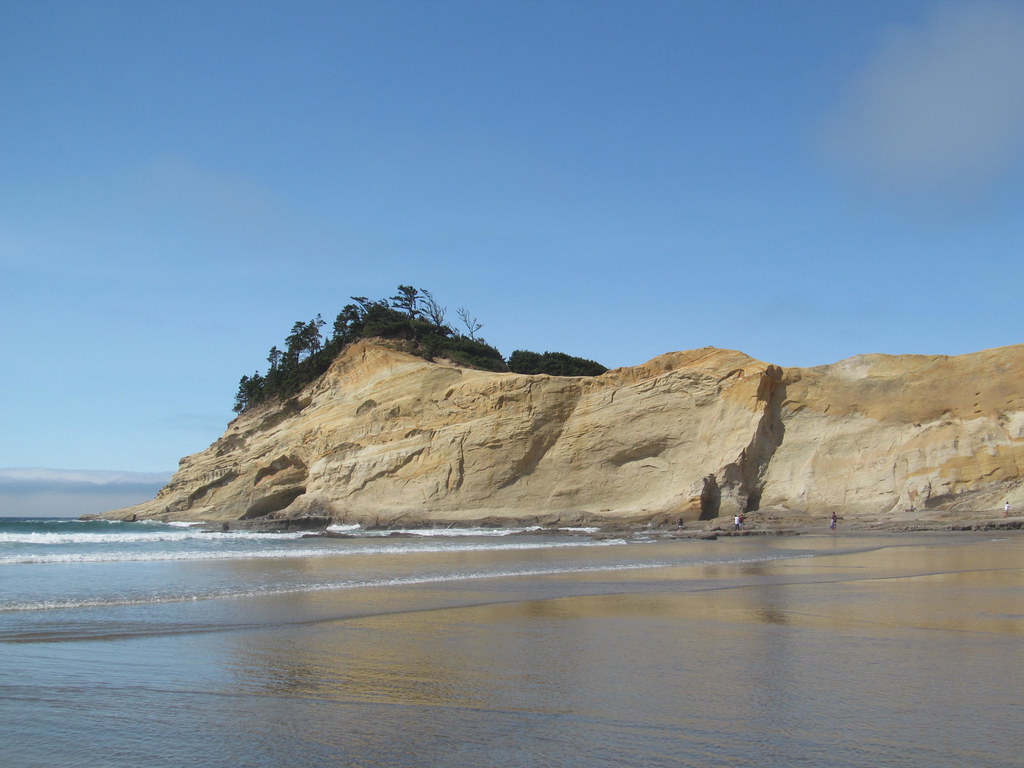 Cape Kiwanda - Although other sandstone cliffs along the northern coast were smashed into sandy beaches by waves that batter them,