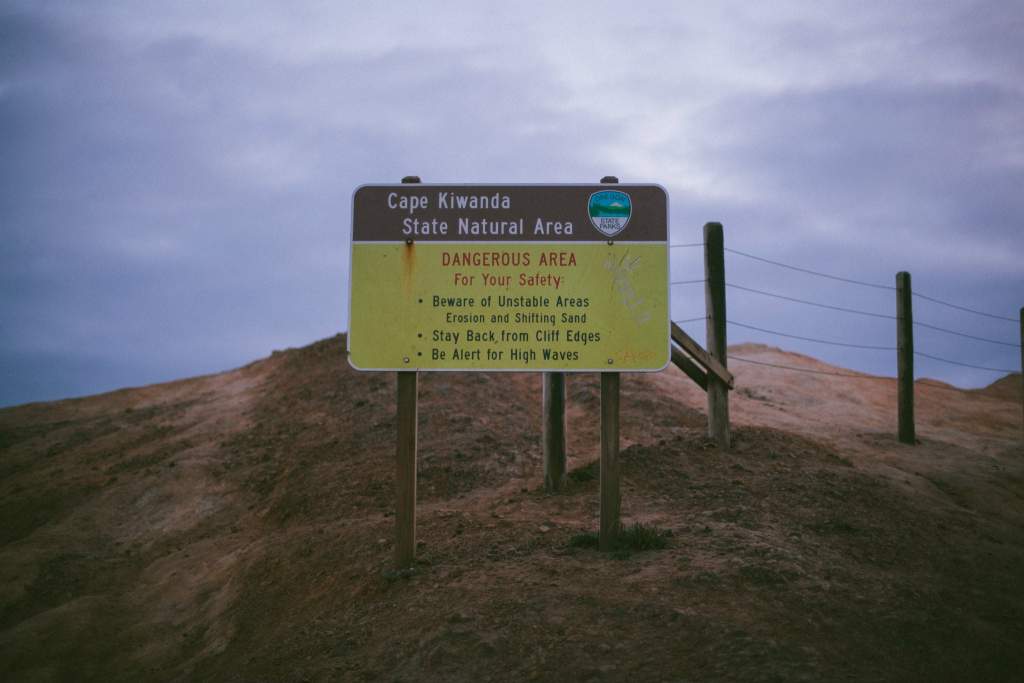 A signboard of Cape Kiwanda State Natural Area 