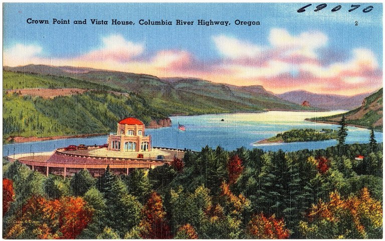 A postcard of Crown Point from circa 1930–1945