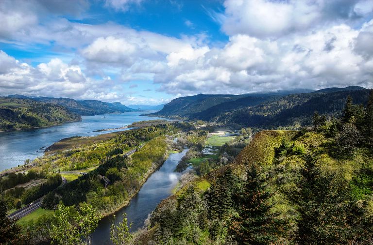 Crown Point, a scenic lookout, offers panoramic views of part of the Columbia River.