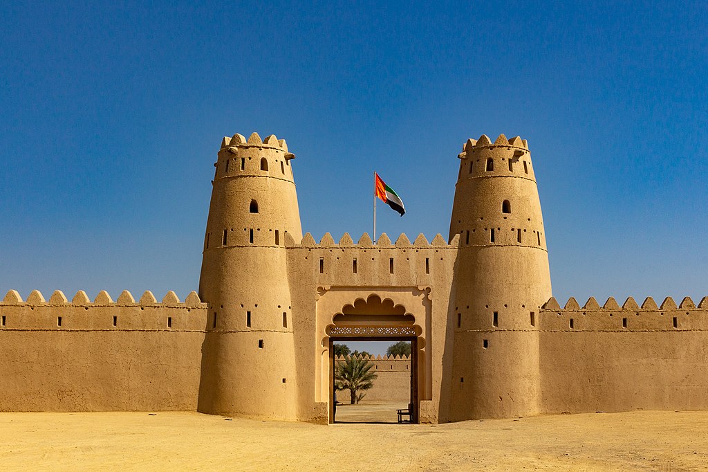 Al Ain’s various mud-brick forts, Jahili Fort, built in 1898, is easily the most impressive, with a fine battlemented main tower and a spacious central courtyard. 