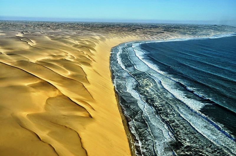 This UNESCO World Heritage Site is famous for its high sand dunes and the point where the desert meets the sea.