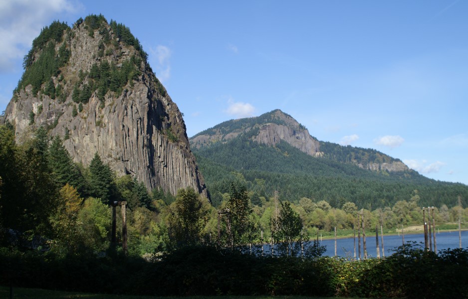 Beacon Rock State Park is located in Skamania County, Washington, within the Columbia River Gorge National Scenic Area, as well as a geological preserve and a public recreation area.