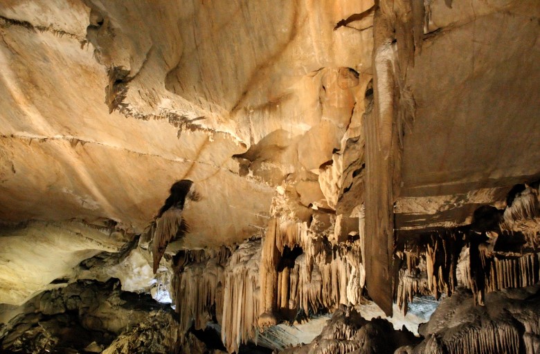 Crystal Cave is a limestone cave that formed over thousands of years through a process of erosion.