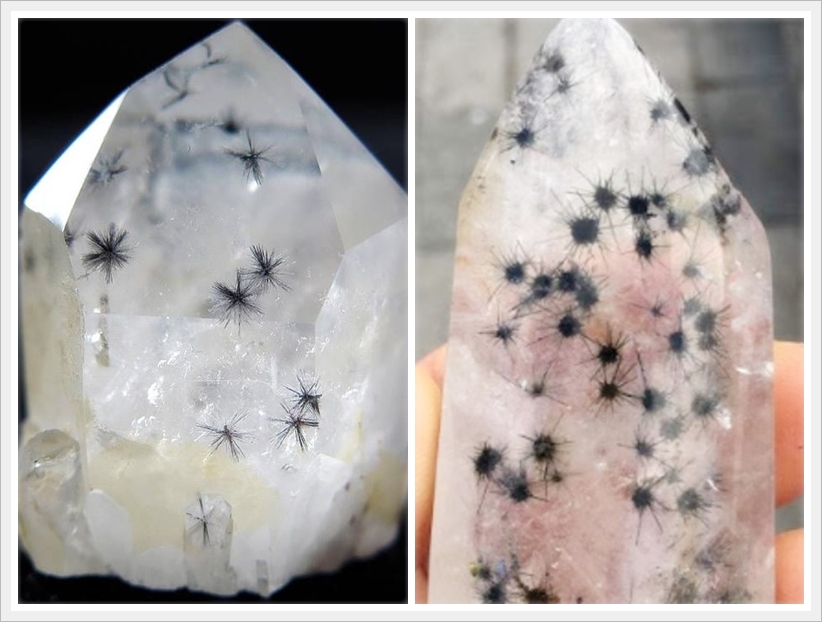 Star Hollandite Quartz contains barium, manganese, and titanium oxide inclusions, making it a rare form of quartz.