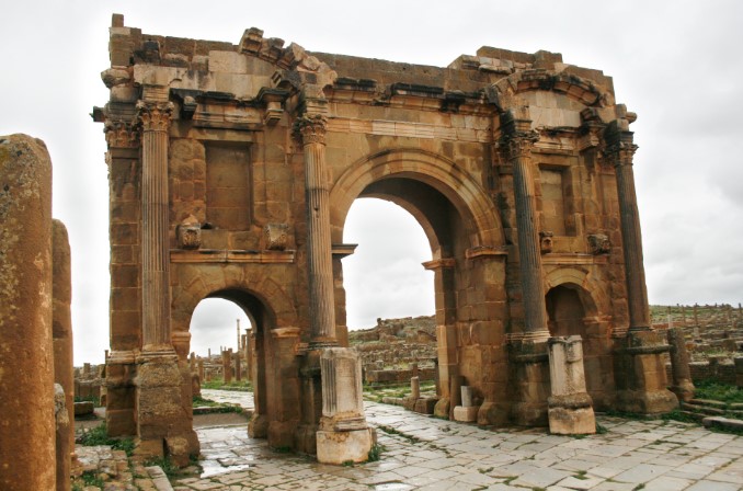 The arch was designed by Apollodorus of Damascus, a Roman, Greek Syrian architect. It is made from marble quarried on Marmara Island.