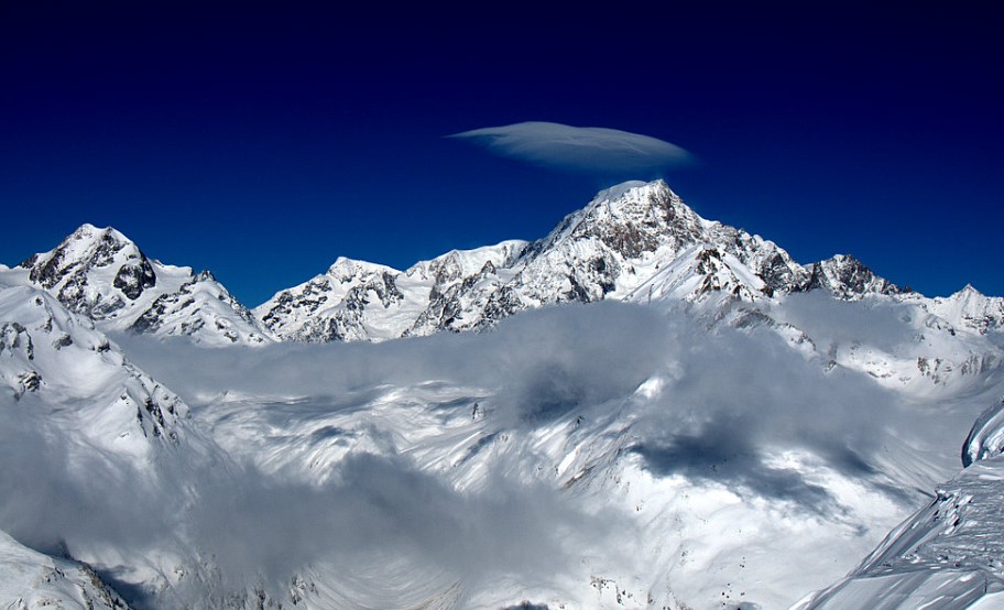 In western Europe, MONT BLANC is the highest peak at 15,781 feet (4,810 meters) above sea level.
