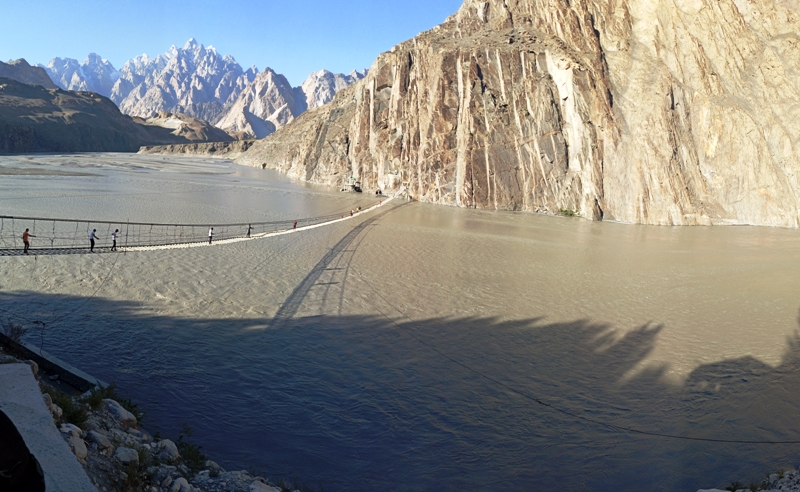 The Hussaini Suspension Bridge's origins can be traced back centuries ago. It was primarily constructed as a means for villagers to cross the perfidious Borit Lake, which separates the two sides of the valley.