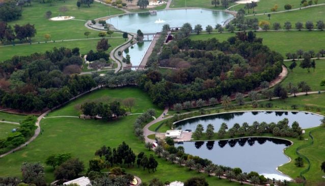 Safa Park is a mix of perfectly manicured lawns, quaint ponds, and a variety of recreational facilities.