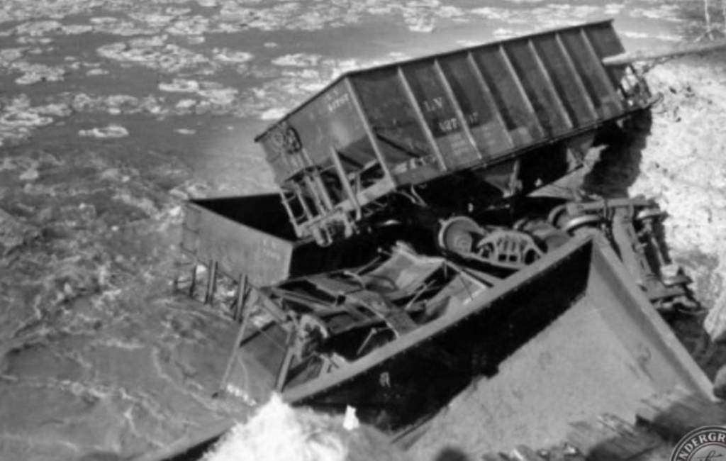 The whirlpool was supposed to be filled with railway cars dumped into the river