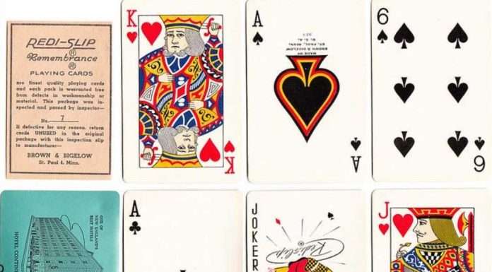 History of Playing Cards The history of playing cards is not clear. However the cards, are pieces of cardboard, oblong in shape, bearing certain figures and spots; specifically, playing cards used in various games of chance and skill.