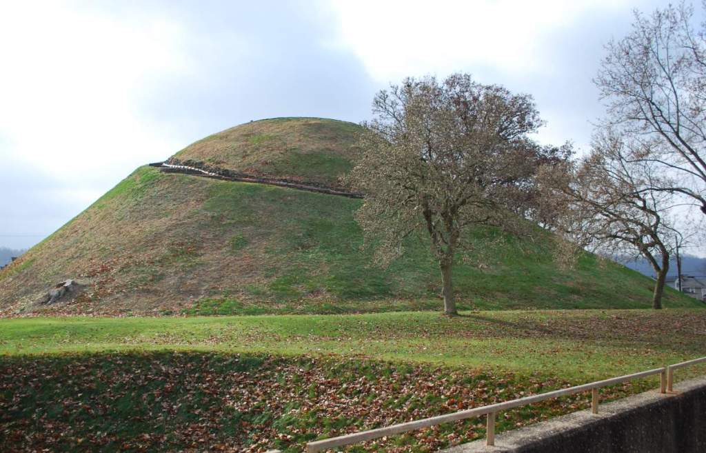 Multiple burials at different levels within Grave Creek Mound indicate that it was constructed in successive stages.
