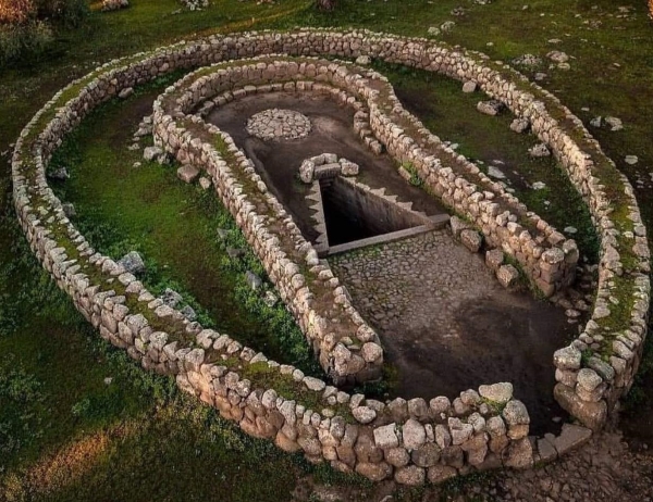 The Well of Santa Cristina, or Nuragic holy well is a unique Sardinian hypogean Bronze Age construction that was used for the piety of the water.