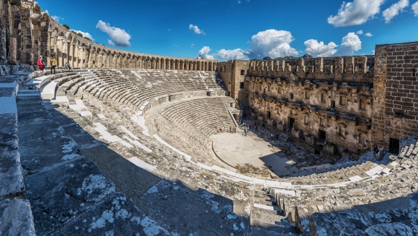 The Aspendos Theater, built in the second century, is one of the best-preserved historic theaters in the Greco-Roman world.