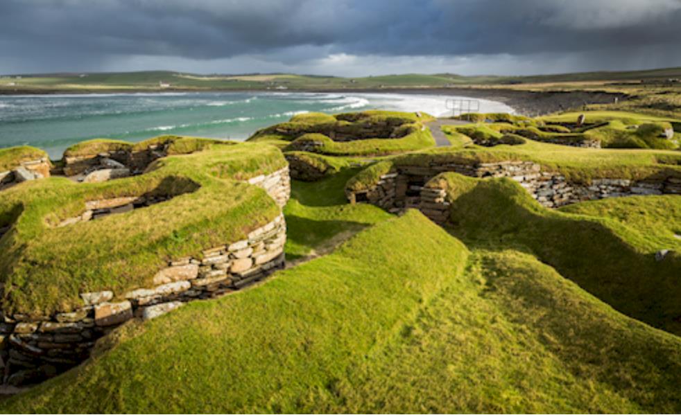 In 1850, a farmer discovered a secret community. It was eventually discovered to be older than the Great Pyramids of Egypt. Skara Brae village, also known as the "Scottish Pompeii,"