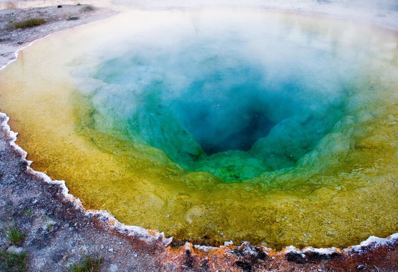 Morning Glory Pool or Morning Glory Spring, is a mesmerizing hot spring in the Yellowstone Upper Geyser Basin of the United States.